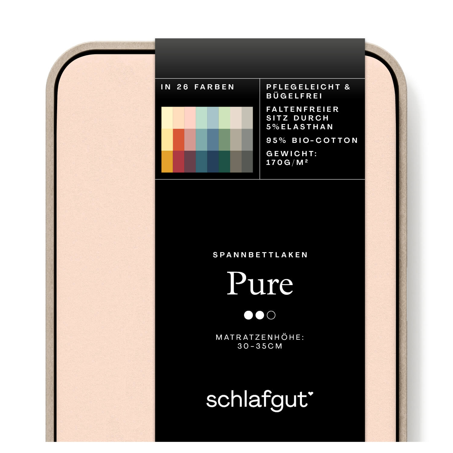 Das Produktbild vom Spannbettlaken der Reihe Pure in Farbe red light von Schlafgut