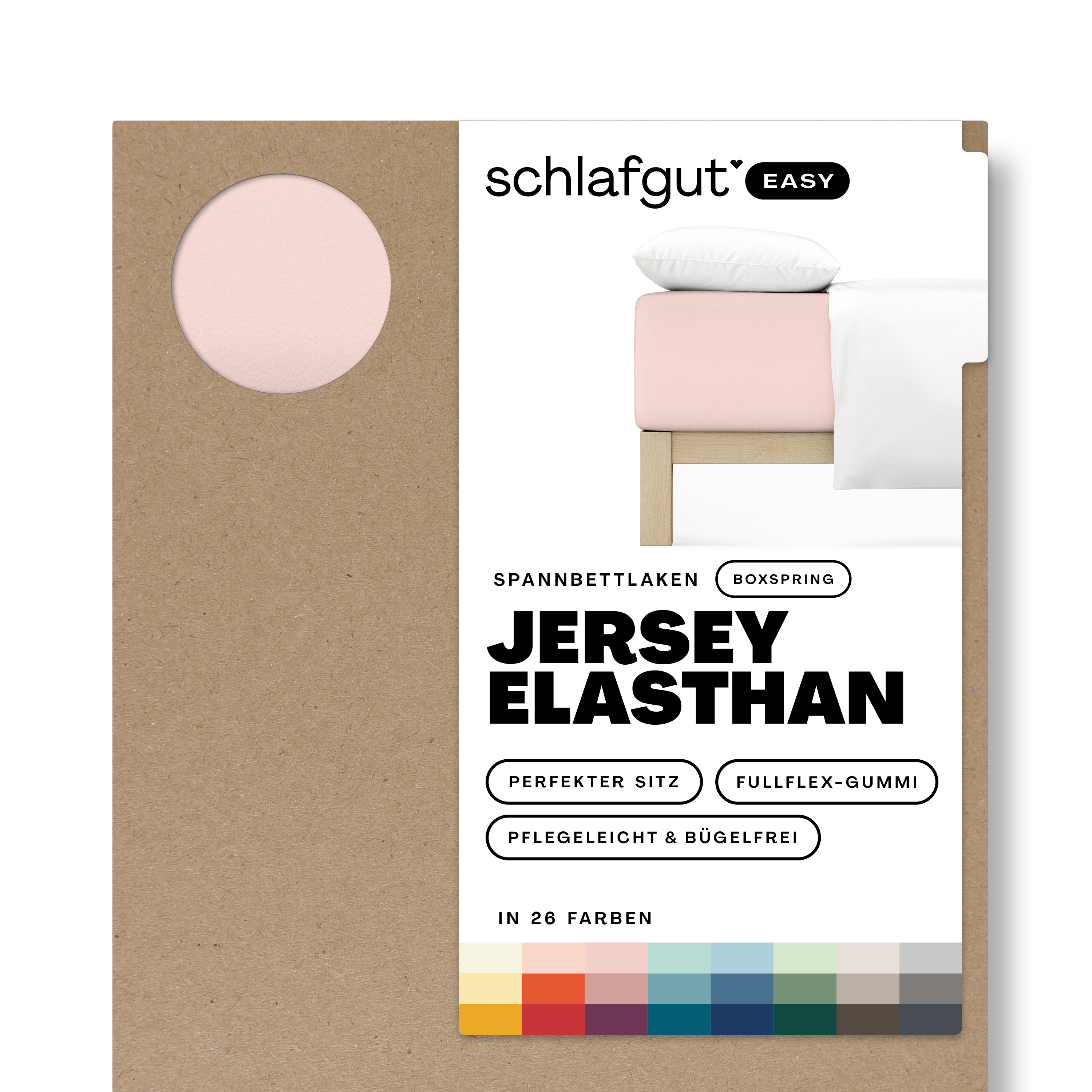 Das Produktbild vom Spannbettlaken der Reihe Easy Elasthan Boxspring in Farbe purple light von Schlafgut