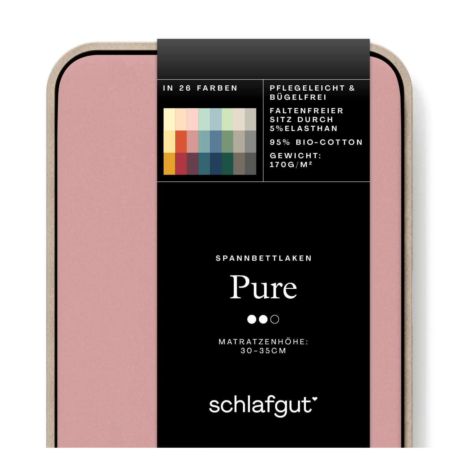 Das Produktbild vom Spannbettlaken der Reihe Pure in Farbe purple mid von Schlafgut