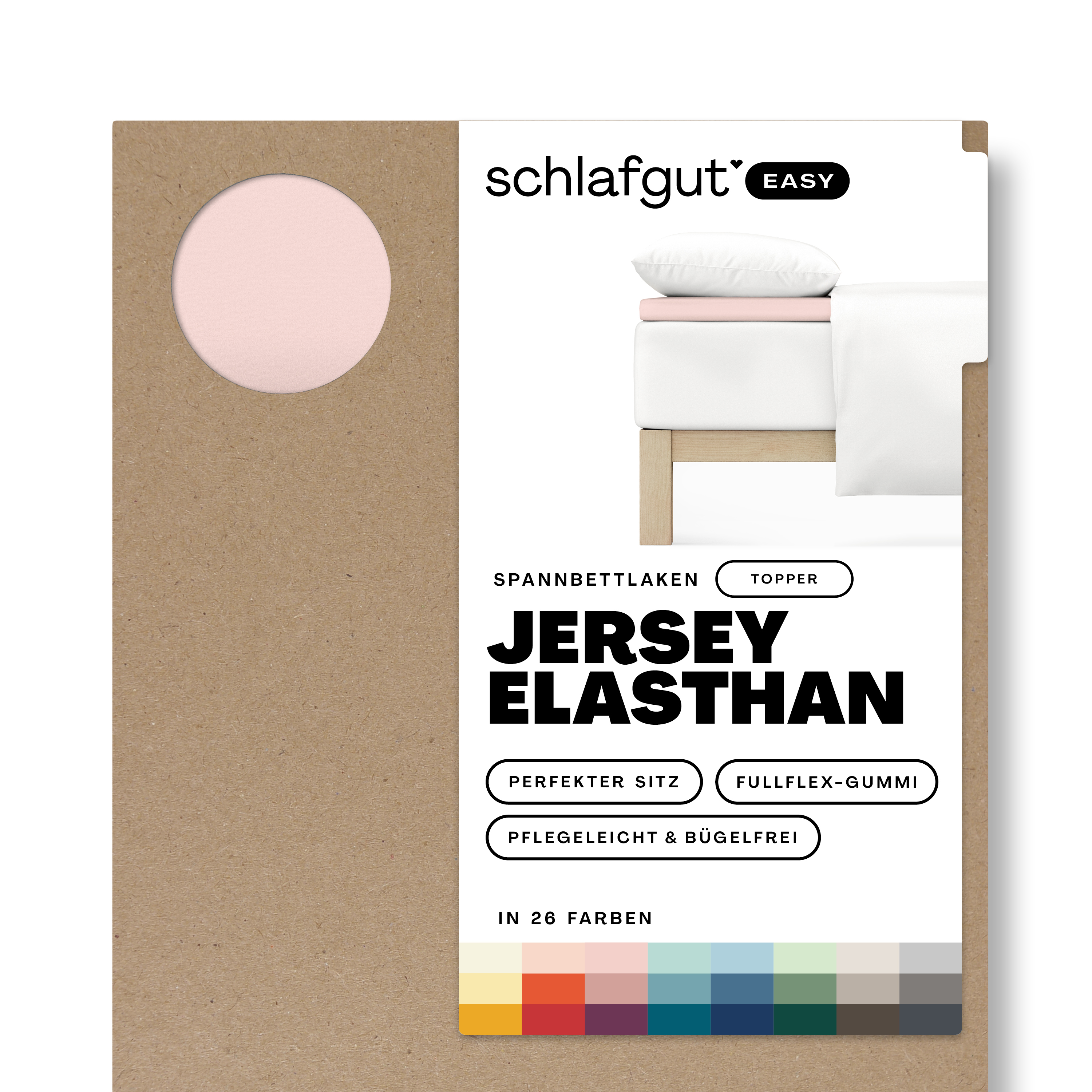 Das Produktbild vom Spannbettlaken der Reihe Easy Elasthan Topper in Farbe purple light von Schlafgut